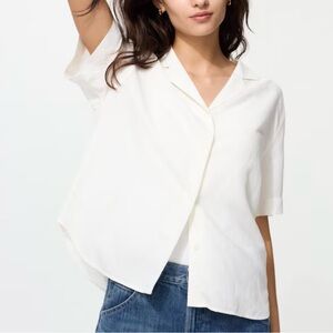UNIQLO - Linen Blend Open Collar Shirt - NWT
